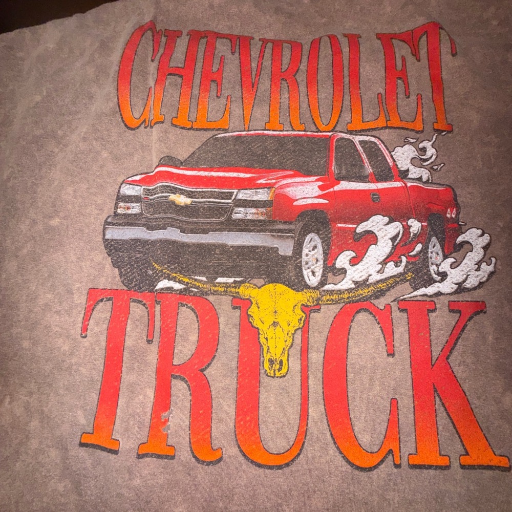 Chevrolet Truck T-Shirt Mens XL Brown New Acid Wash Silverado Longhorn‎ Graphic